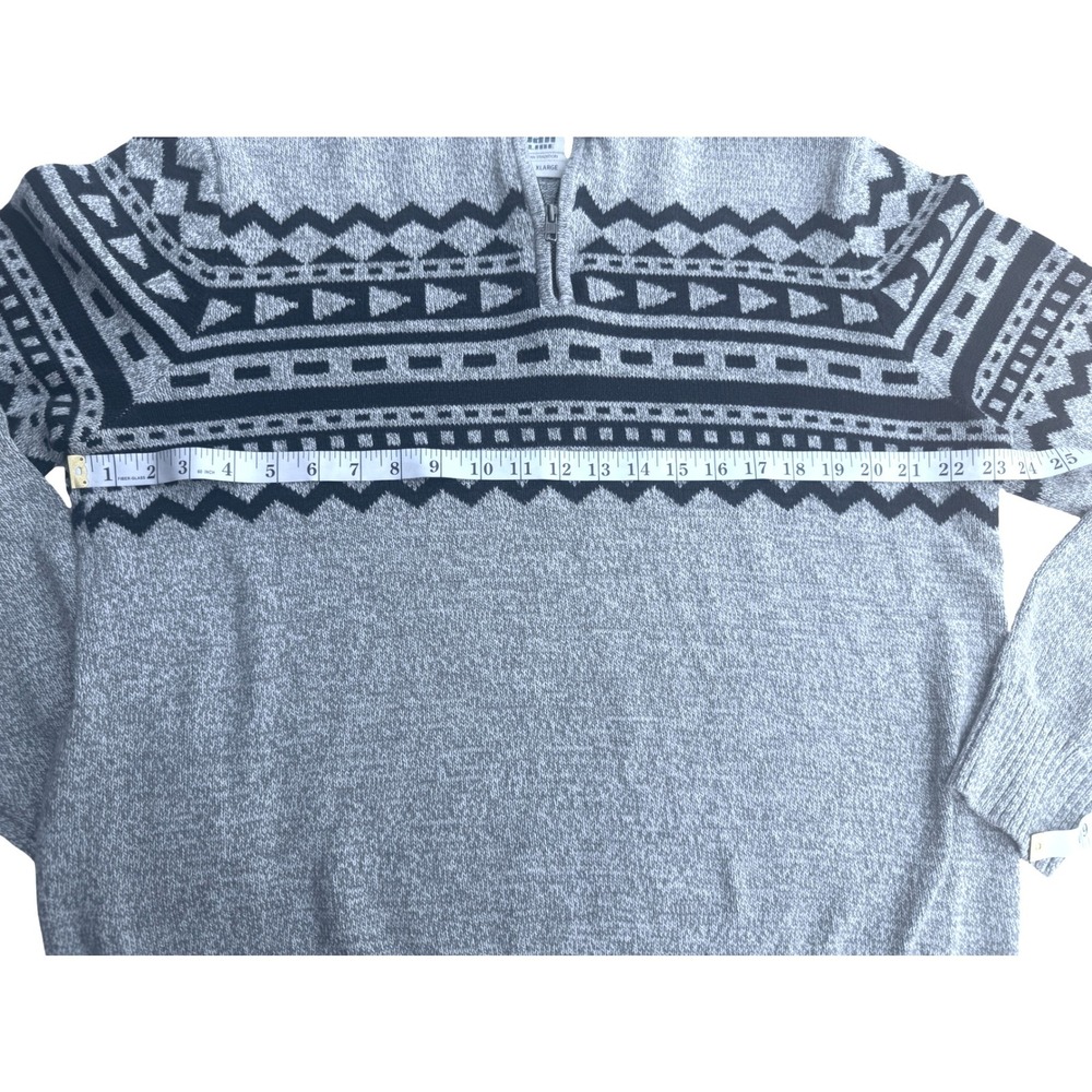 Urban Pipeline Sweater Men XL Gray Blue EUC Fair Isle Quarter-Zip Pullover - Picture 7 of 8